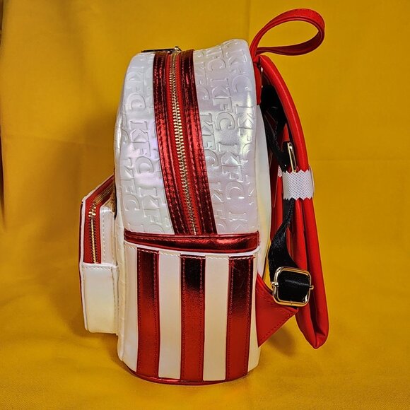 Loungefly KFC Fried Chicken Drum Stick Bucket Sherpa Iridescent Mini Backpack - Picture 6 of 10